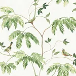 York Designer Series Cillian Green Botanical Bird Trail Wallpaper - SKU LL3250