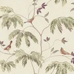 York Designer Series Cillian Plum Botanical Bird Trail Wallpaper - SKU LL3248