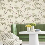 York Designer Series Cillian Plum Botanical Bird Trail Wallpaper - SKU LL3248