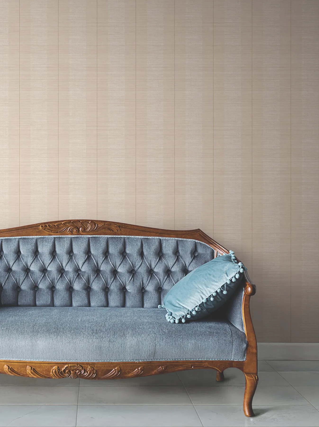 York Designer Series Colbert Stripe Blush Textured Wallpaper - SKU LL3208