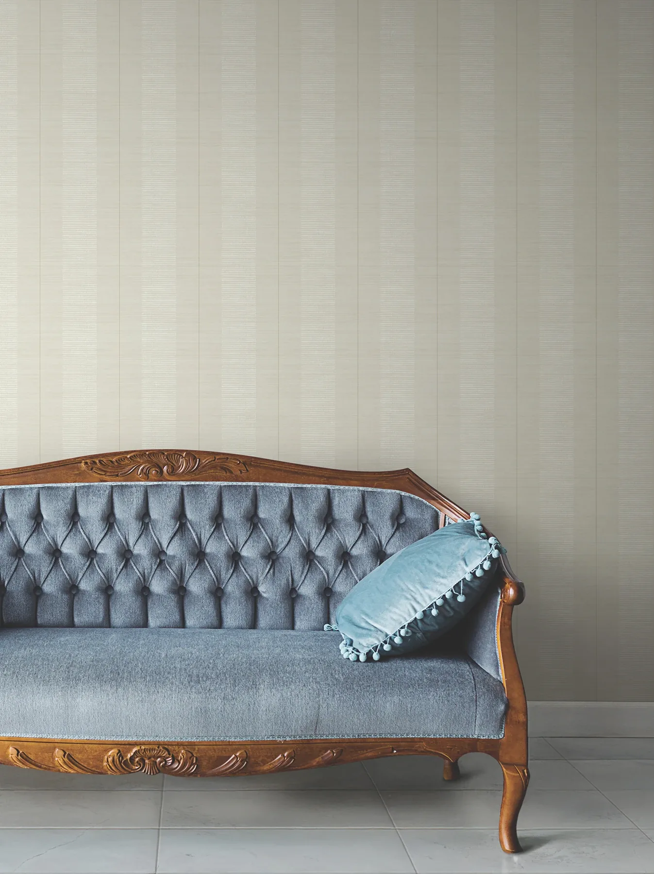 York Designer Series Colbert Stripe Light Grey Textured Wallpaper - SKU LL3207