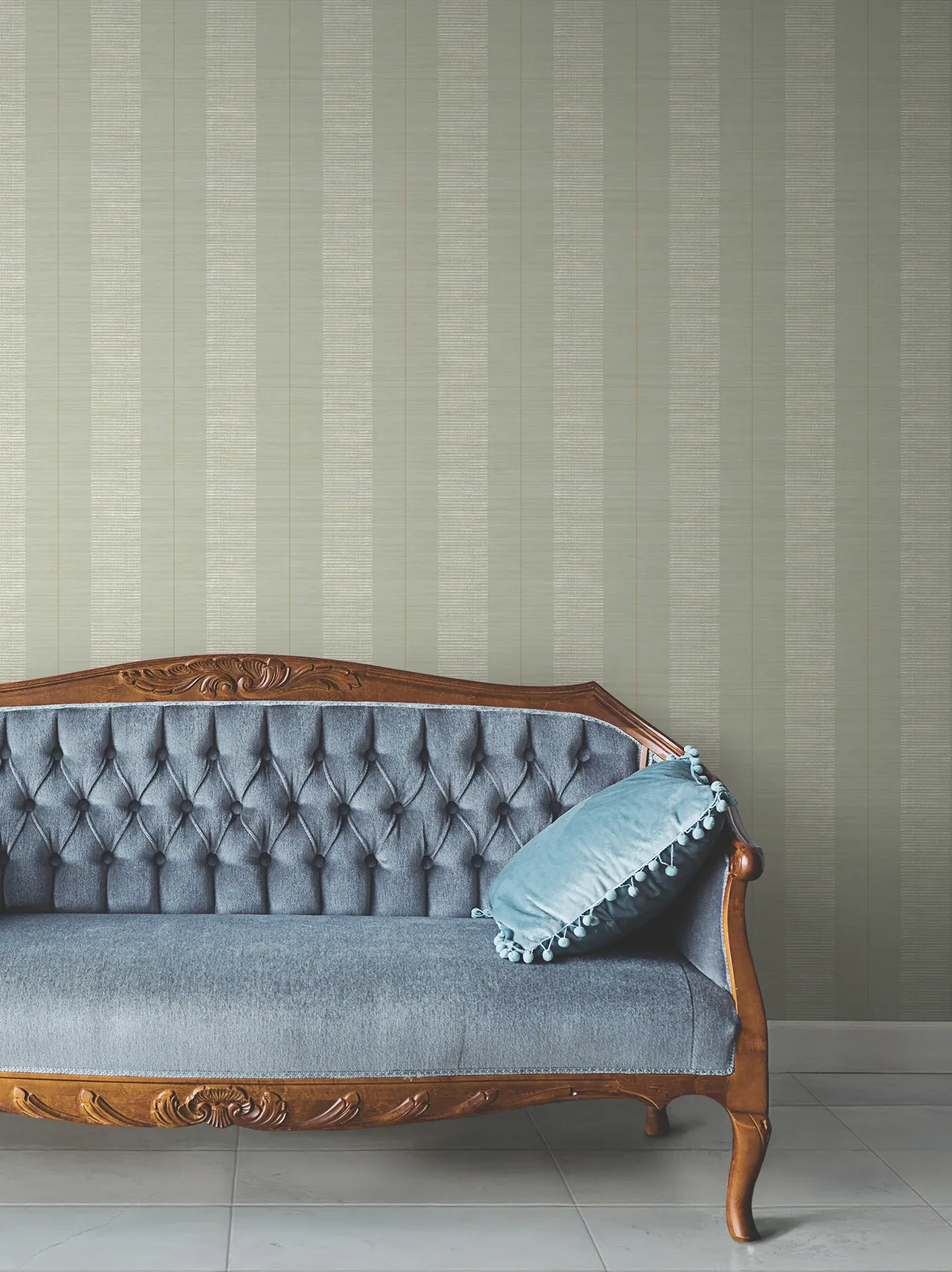 York Designer Series Colbert Stripe Seafoam Textured Wallpaper - SKU LL3206