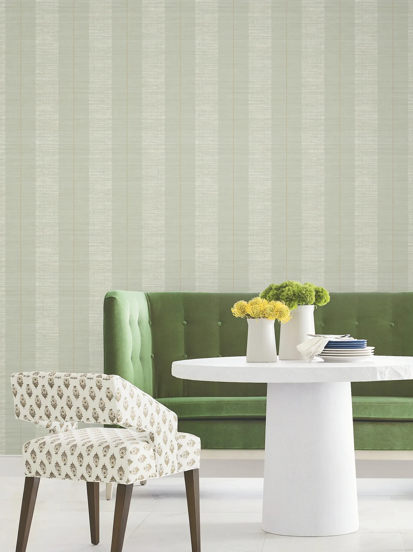 York Designer Series Colbert Stripe Seafoam Textured Wallpaper - SKU LL3206
