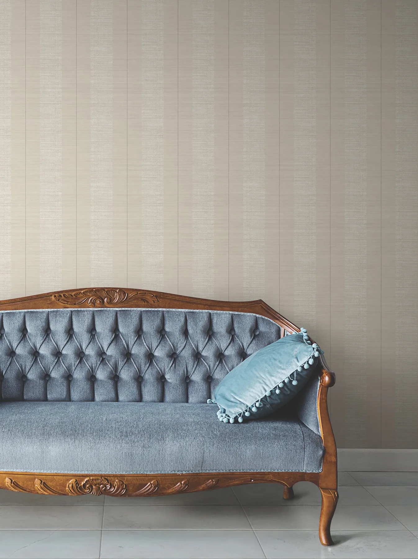 York Designer Series Colbert Stripe Taupe Textured Wallpaper - SKU LL3209