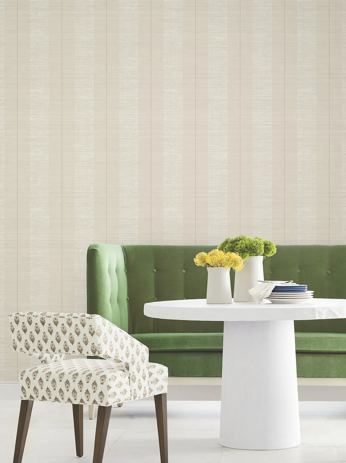 York Designer Series Colbert Stripe Taupe Textured Wallpaper - SKU LL3209