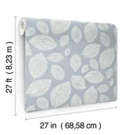 York Designer Series Contoured Leaves Indigo Blue Wallpaper - SKU EV3925