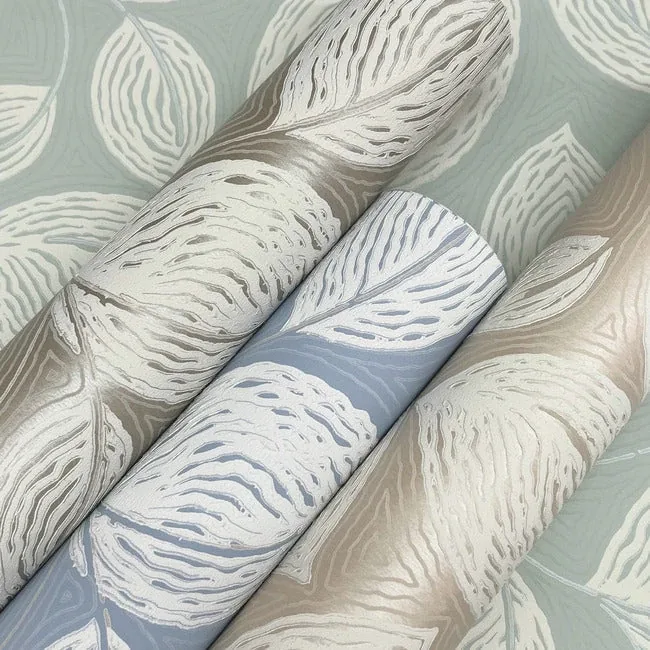 York Designer Series Contoured Leaves Sand Wallpaper - SKU EV3923