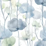 York Designer Series Cotswolds Poppies Blue Floral Wallpaper - SKU VR1535