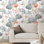 York Designer Series Cotswolds Poppies Coral Floral Wallpaper - SKU VR1537