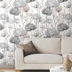 York Designer Series Cotswolds Poppies Grey Floral Wallpaper - SKU VR1534