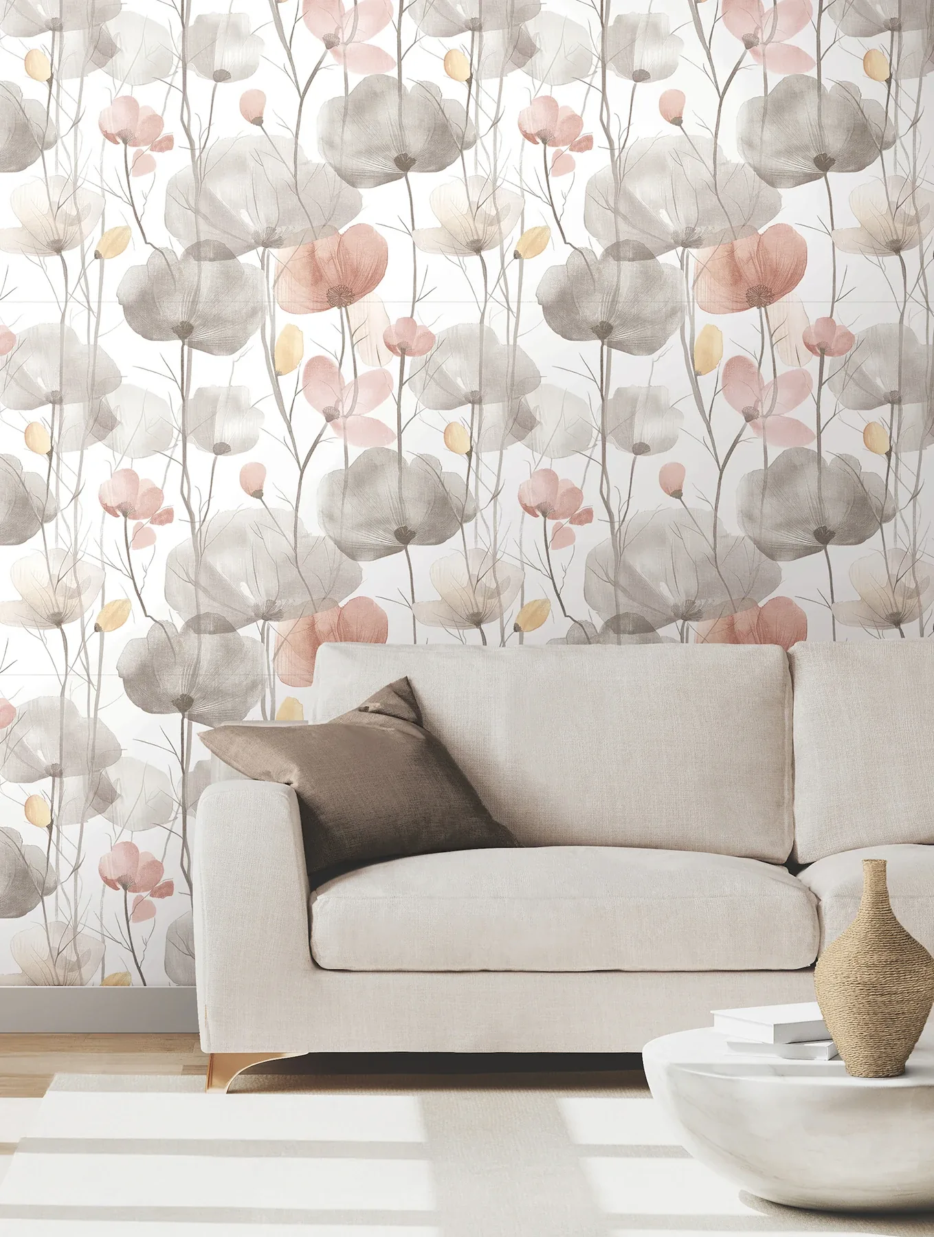 York Designer Series Cotswolds Poppies Pastel Floral Wallpaper - SKU VR1538