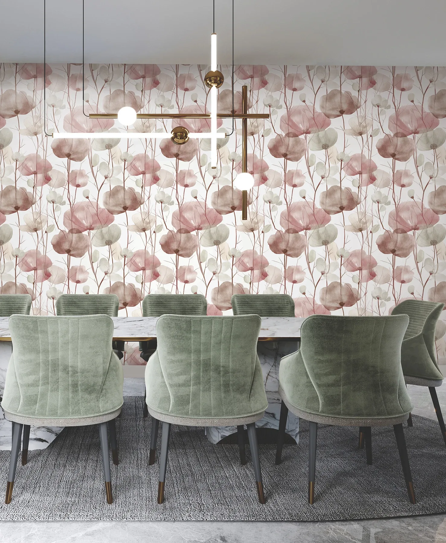 York Designer Series Cotswolds Poppies Red Floral Wallpaper - SKU VR1536