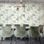 York Designer Series Cotswolds Poppies Turquoise Floral Wallpaper - SKU VR1539