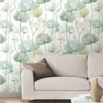 York Designer Series Cotswolds Poppies Turquoise Floral Wallpaper - SKU VR1539