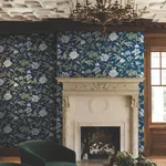 York Designer Series Courtyard Botanical Navy Wallpaper - SKU MX9652
