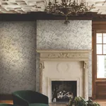 York Designer Series Courtyard Botanical Neutral Wallpaper - SKU MX9655