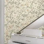 York Designer Series Courtyard Botanical Neutral Wallpaper - SKU MX9655