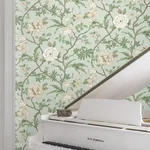 York Designer Series Courtyard Botanical Pale Blue Wallpaper - SKU MX9654