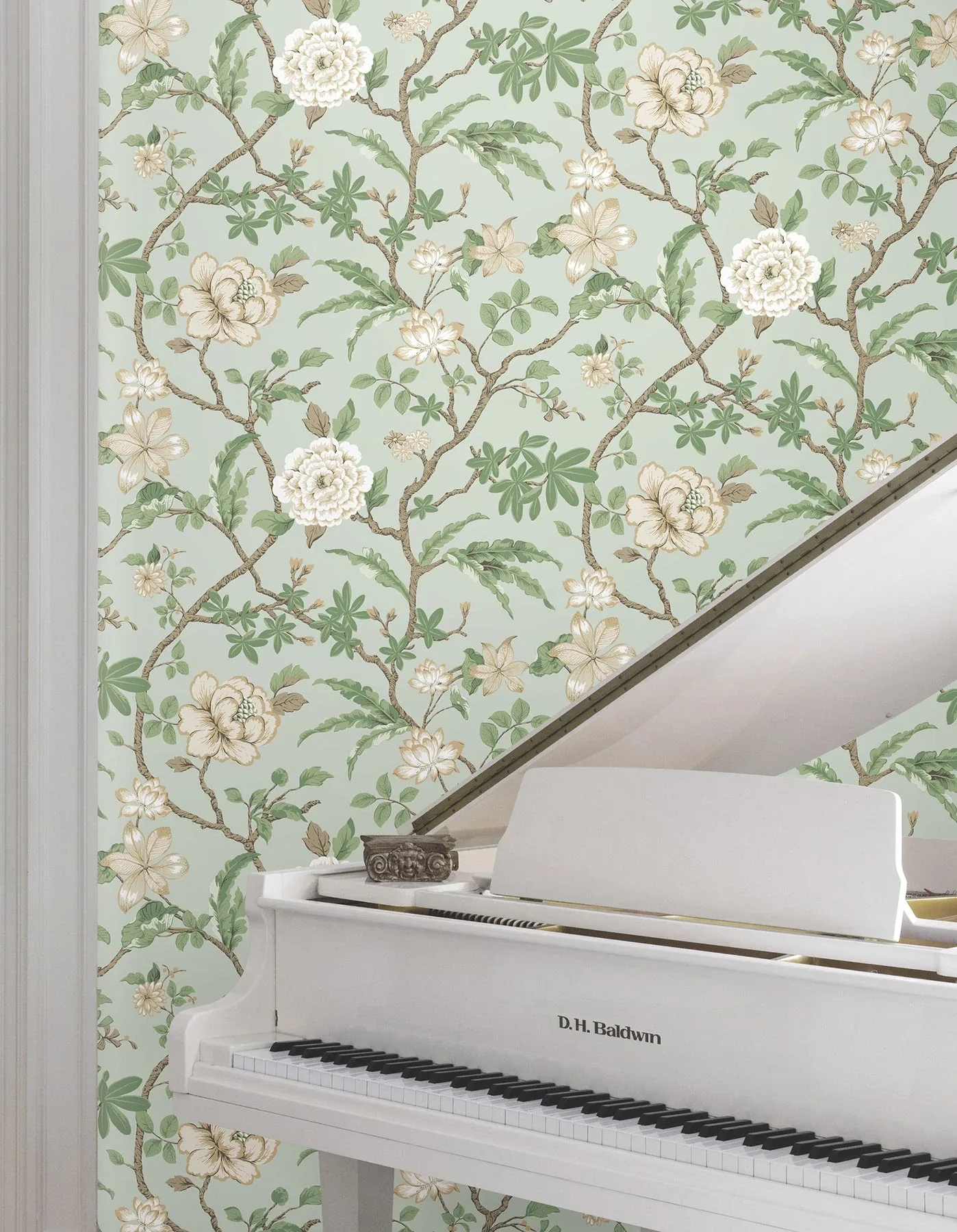 York Designer Series Courtyard Botanical Pale Blue Wallpaper - SKU MX9654