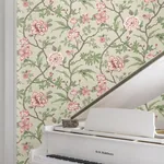 York Designer Series Courtyard Botanical Pink Wallpaper - SKU MX9653