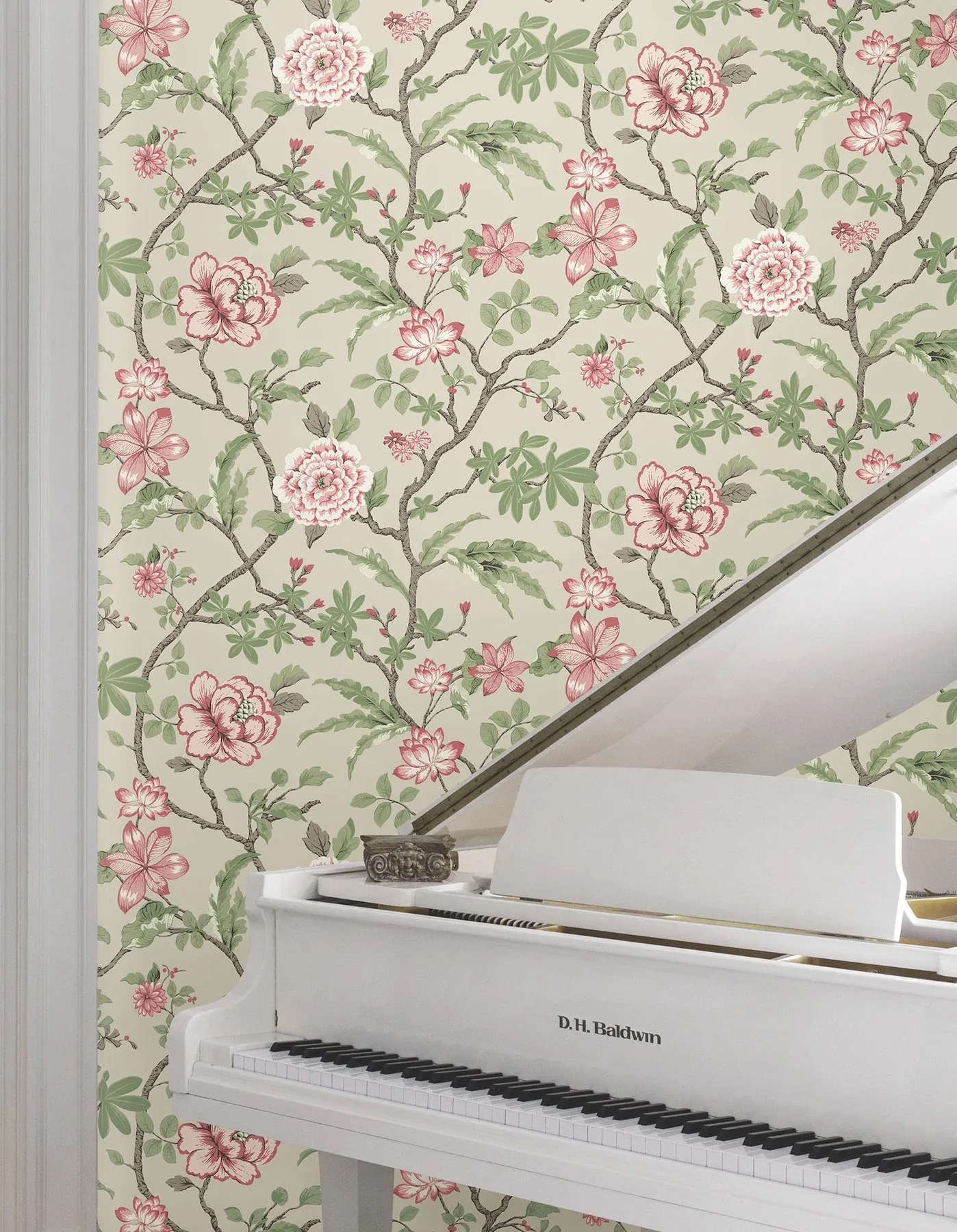 York Designer Series Courtyard Botanical Pink Wallpaper - SKU MX9653