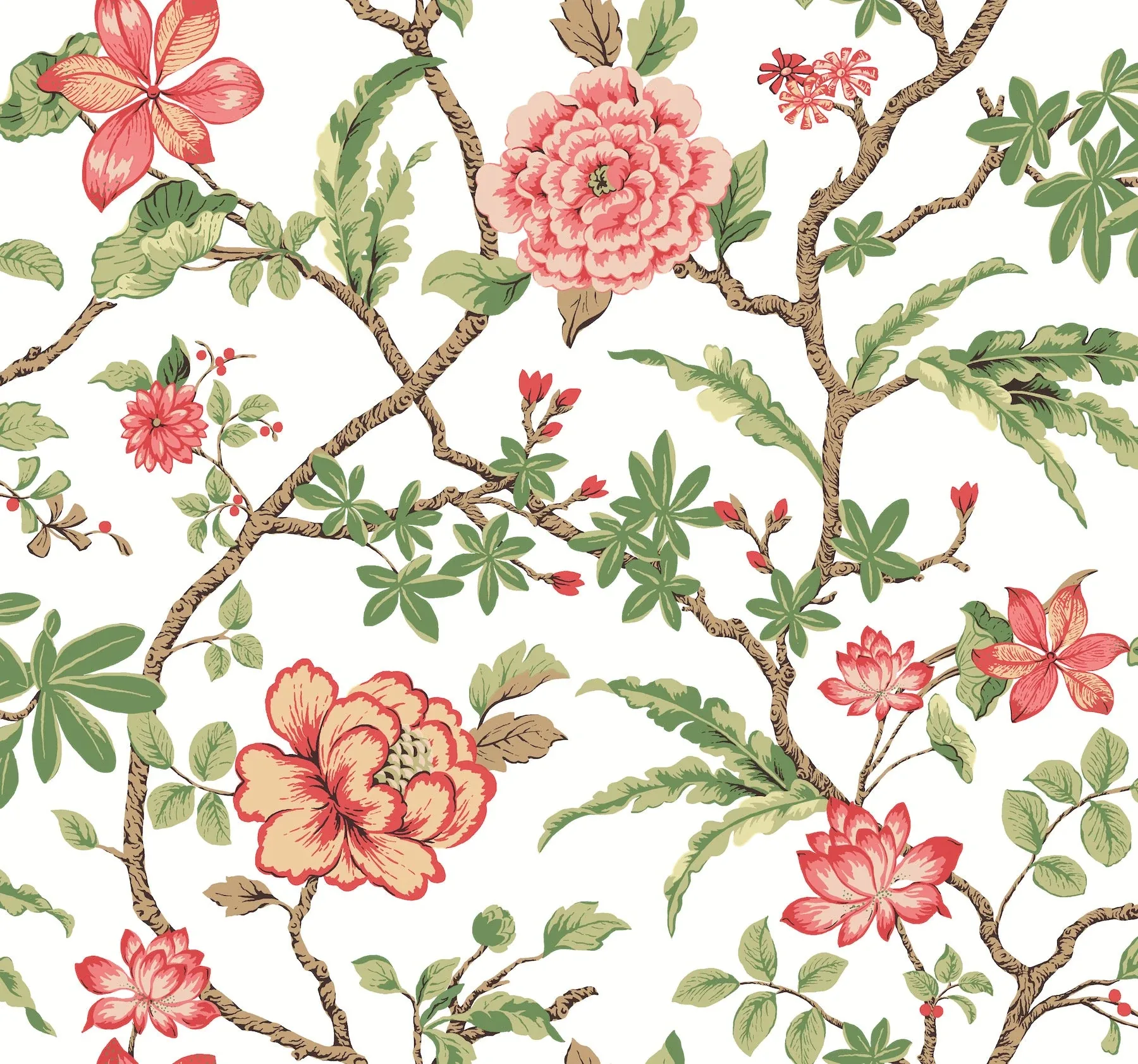MX9651 | Courtyard Botanical Rose Wallpaper