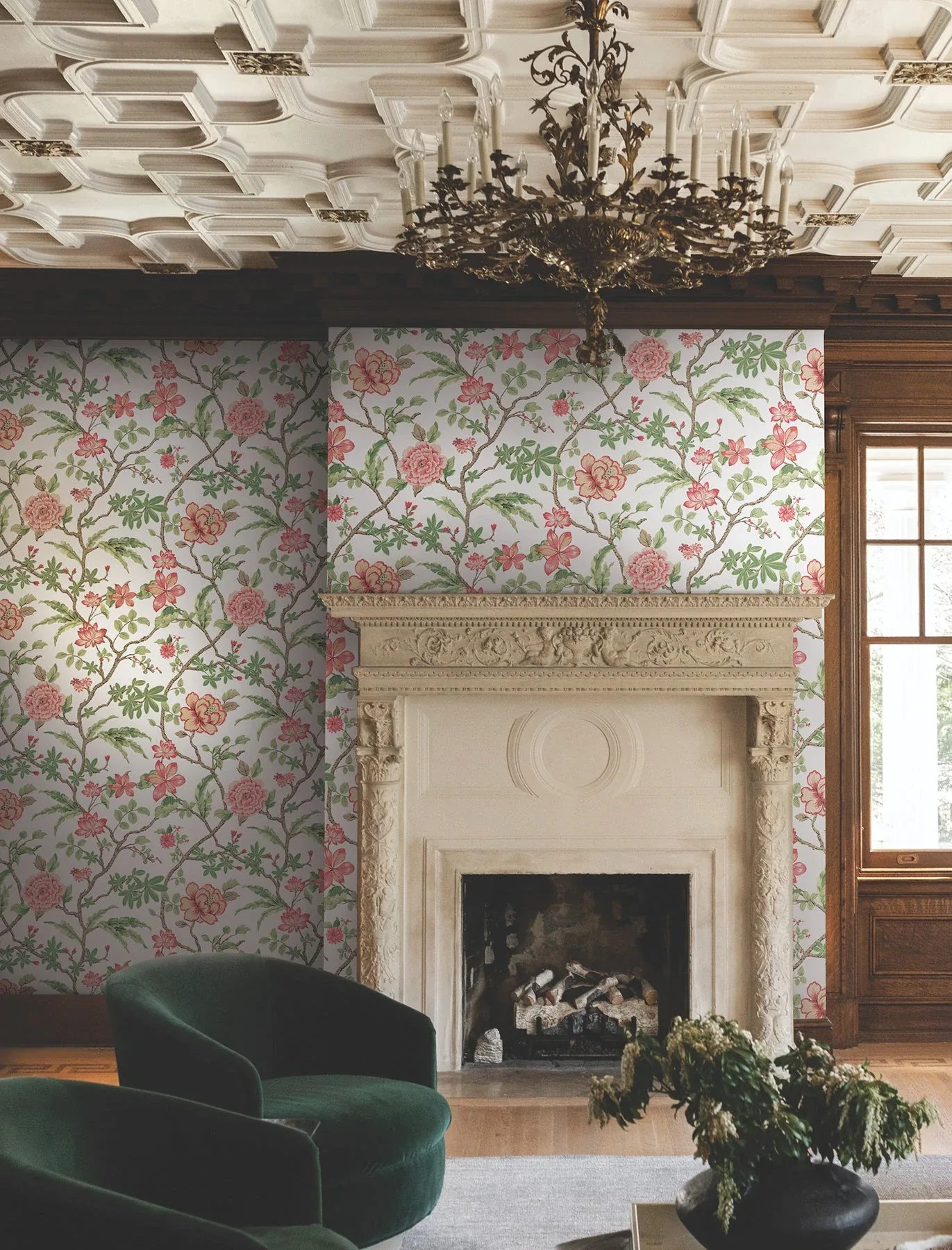 York Designer Series Courtyard Botanical Rose Wallpaper - SKU MX9651