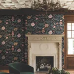 York Designer Series Courtyard Botanical Scarlet Wallpaper - SKU MX9656