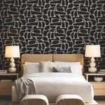 York Designer Series Craftsman Geometric Black Wallpaper - SKU DF3352