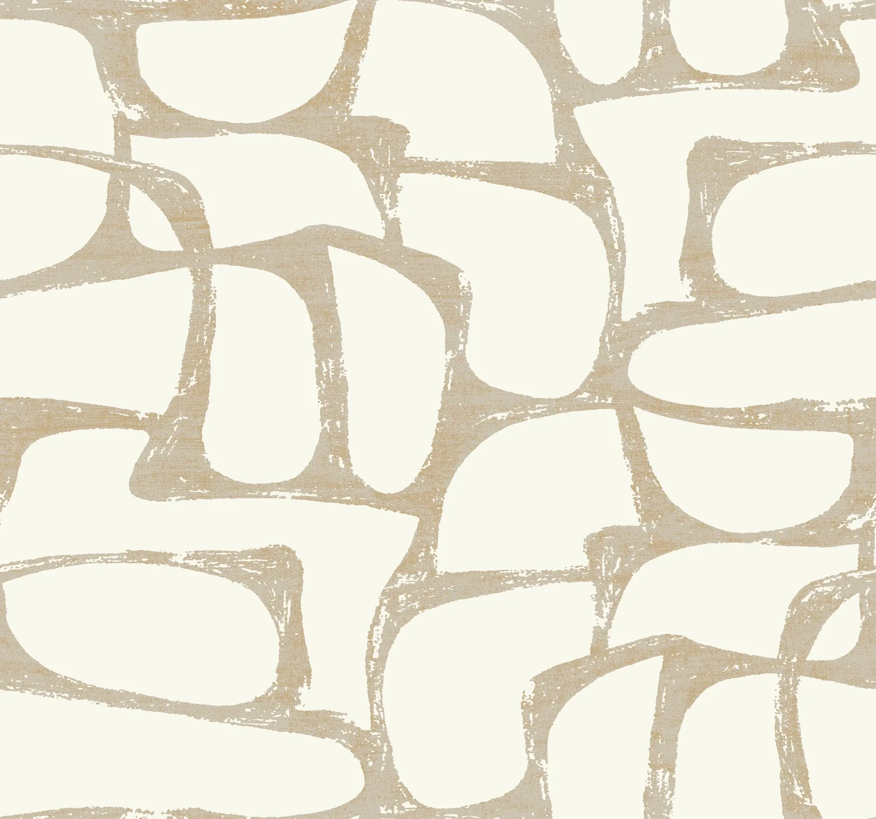 DF3351 | Craftsman Geometric White & Gold Wallpaper