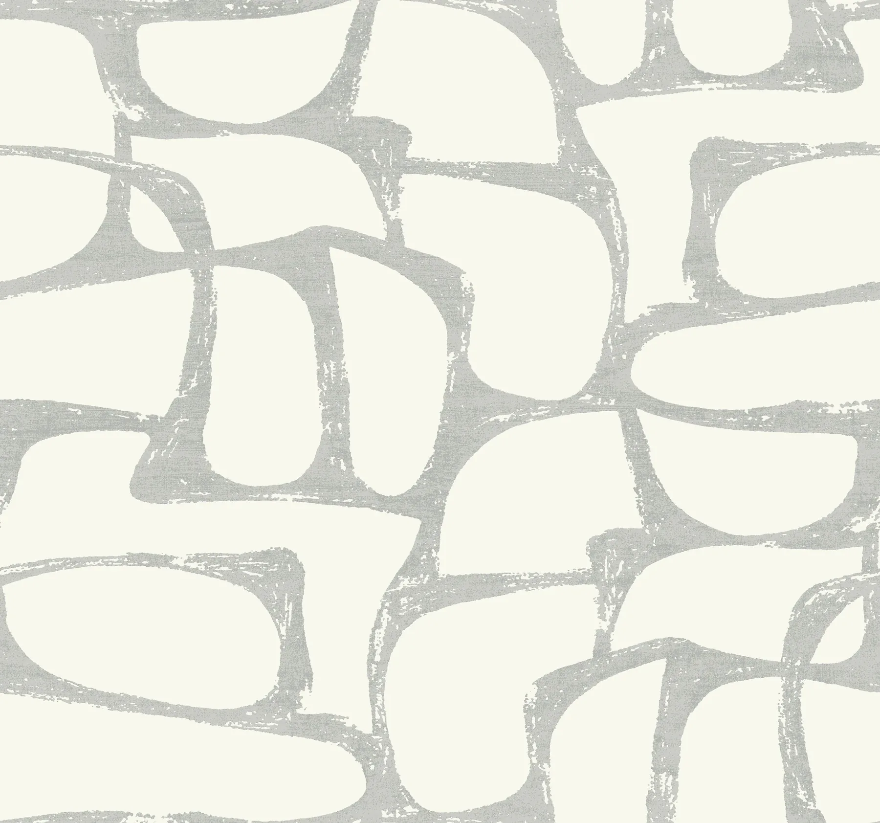 DF3356 | Craftsman Geometric White & Silver Wallpaper