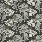 York Designer Series Dancing Leaves Black Wallpaper - SKU DT5134