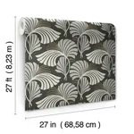 York Designer Series Dancing Leaves Black Wallpaper - SKU DT5134