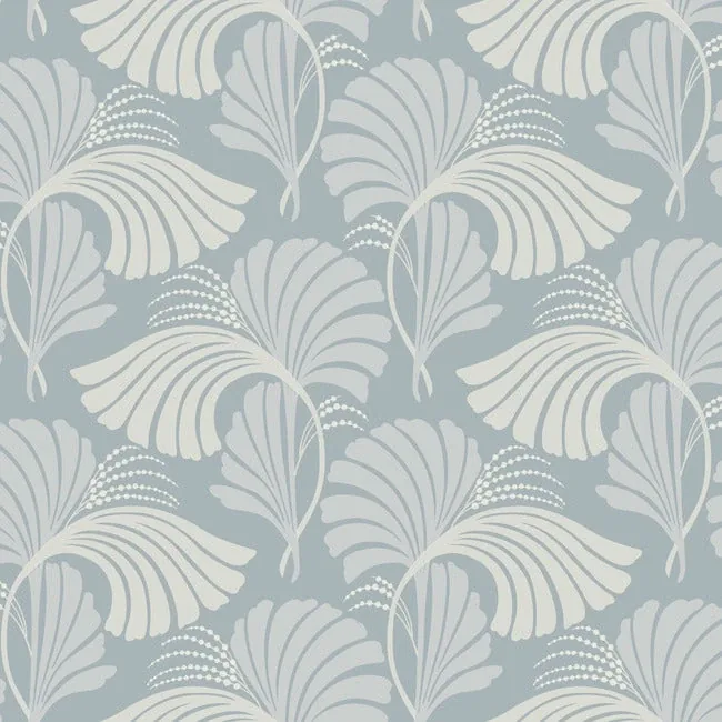 DT5132 | Dancing Leaves Light Blue Wallpaper