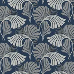 York Designer Series Dancing Leaves Navy Wallpaper - SKU DT5133