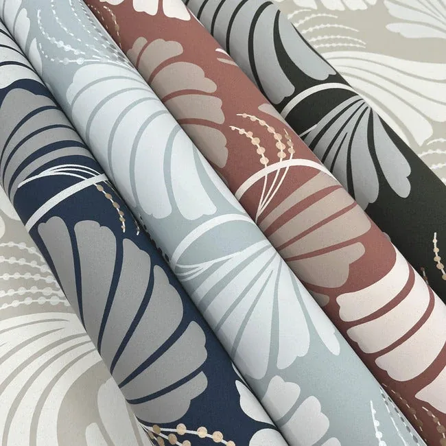 York Designer Series Dancing Leaves Navy Wallpaper - SKU DT5133