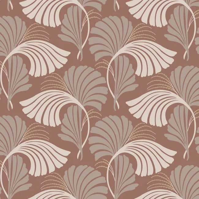 DT5131 | Dancing Leaves Tan Wallpaper