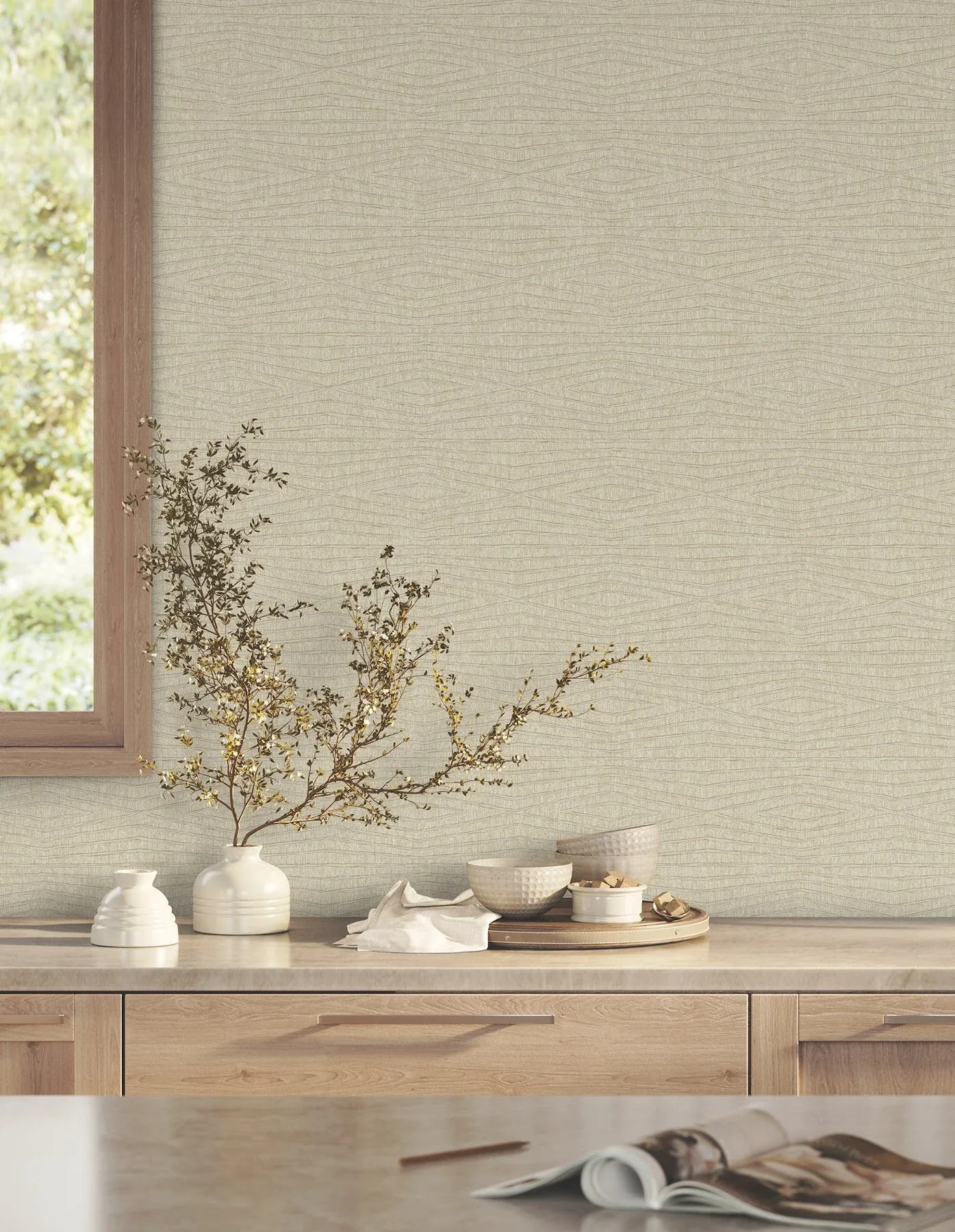 York Designer Series Daystone Beige Wallpaper - SKU ZA8011