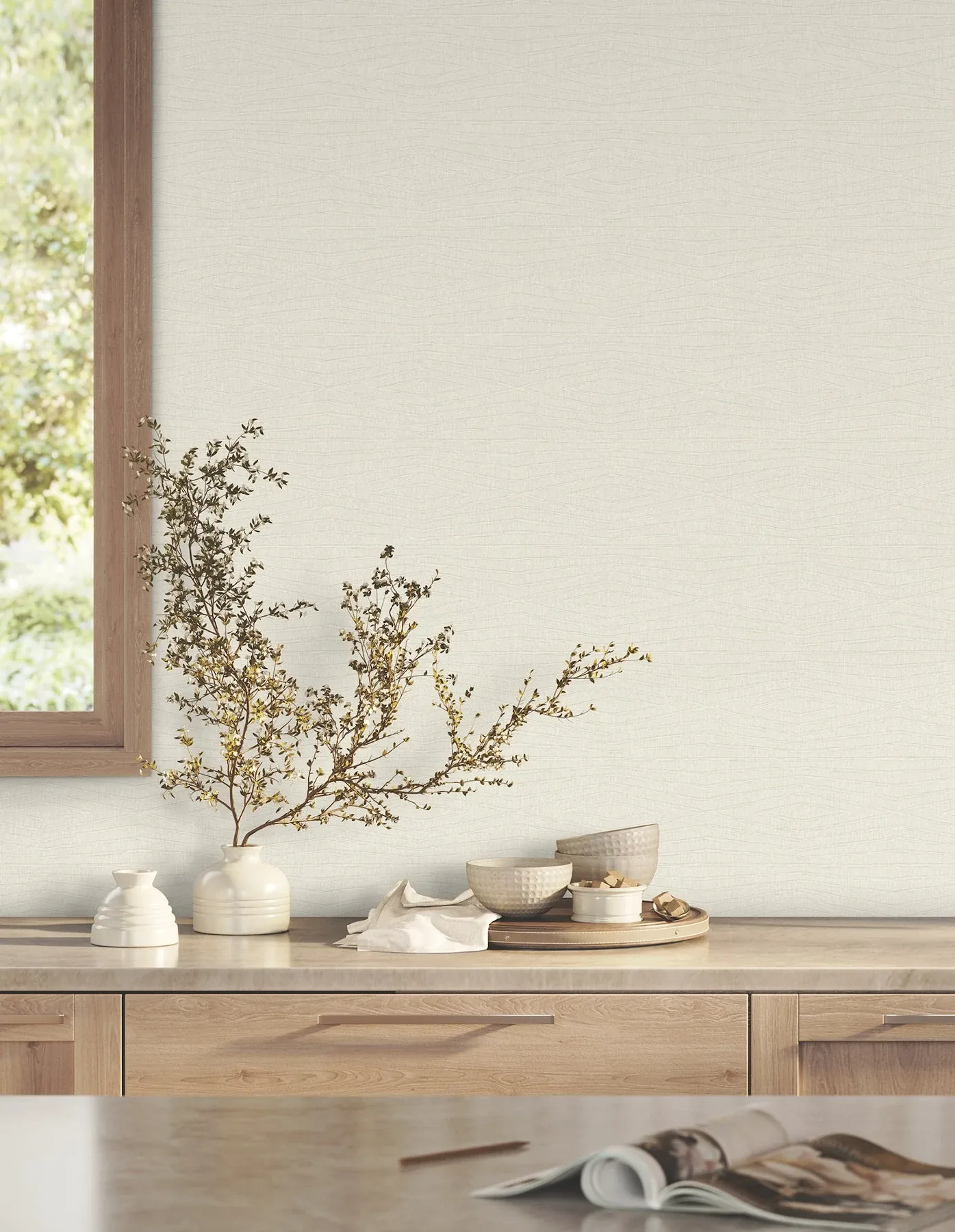 York Designer Series Daystone Pearl Wallpaper - SKU ZA8014