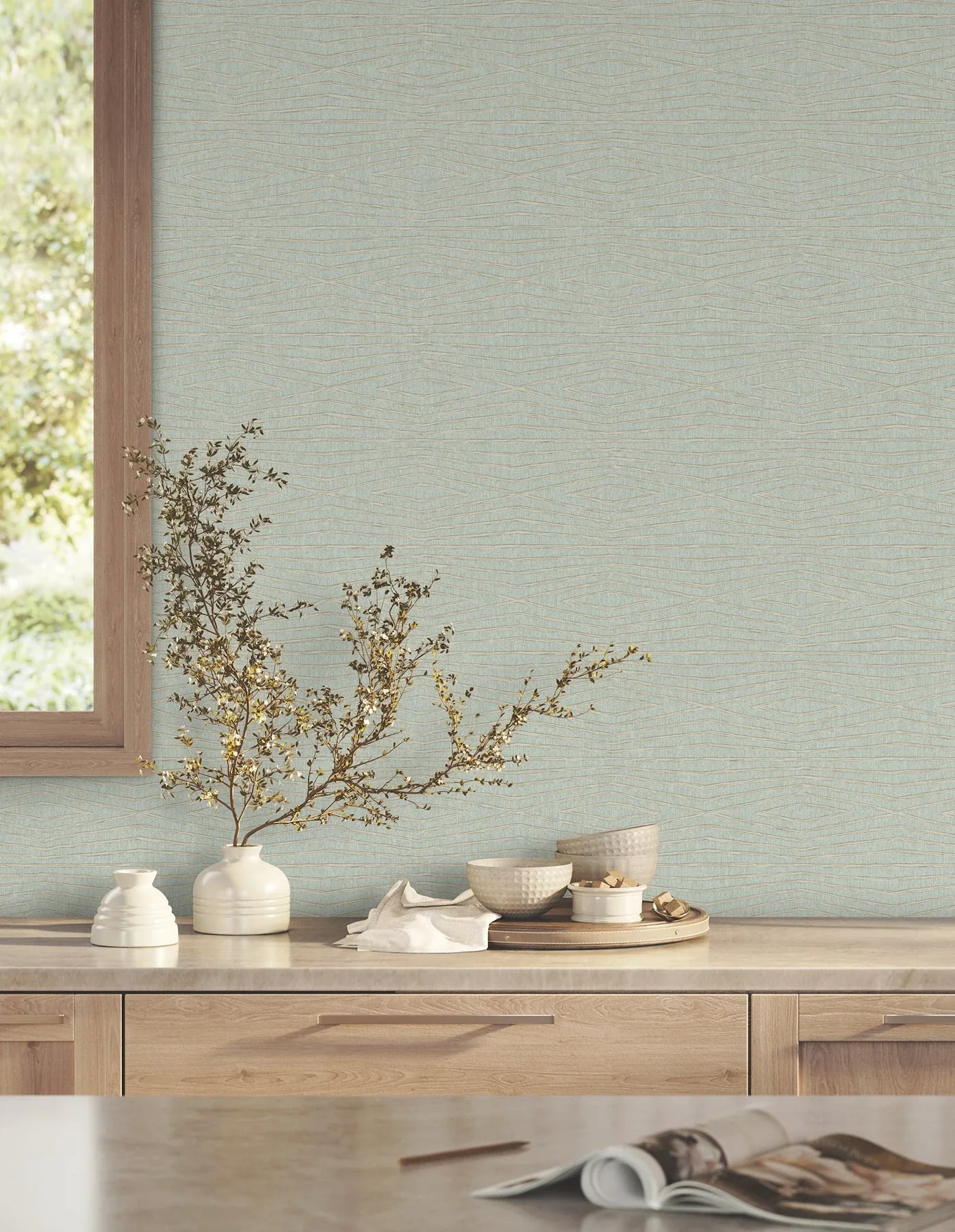 York Designer Series Daystone Soft Jade Wallpaper - SKU ZA8012