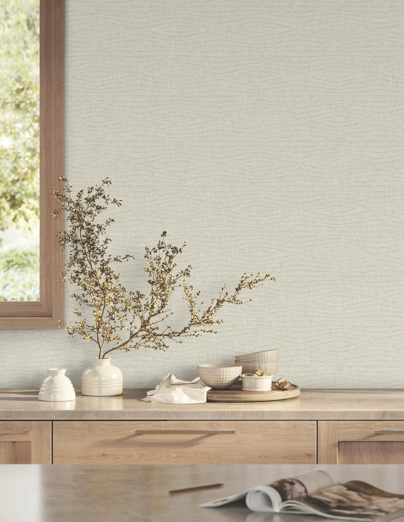 York Designer Series Daystone Taupe Wallpaper - SKU ZA8015