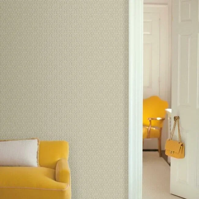 York Designer Series Deco Screen Beige Wallpaper - SKU CA1525