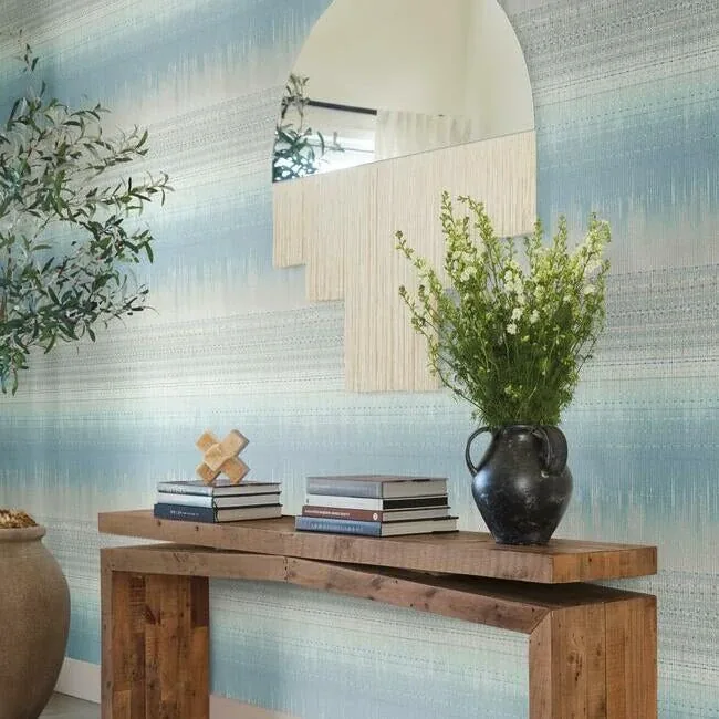 York Designer Series Desert Textile Blue Wallpaper - SKU BO6625