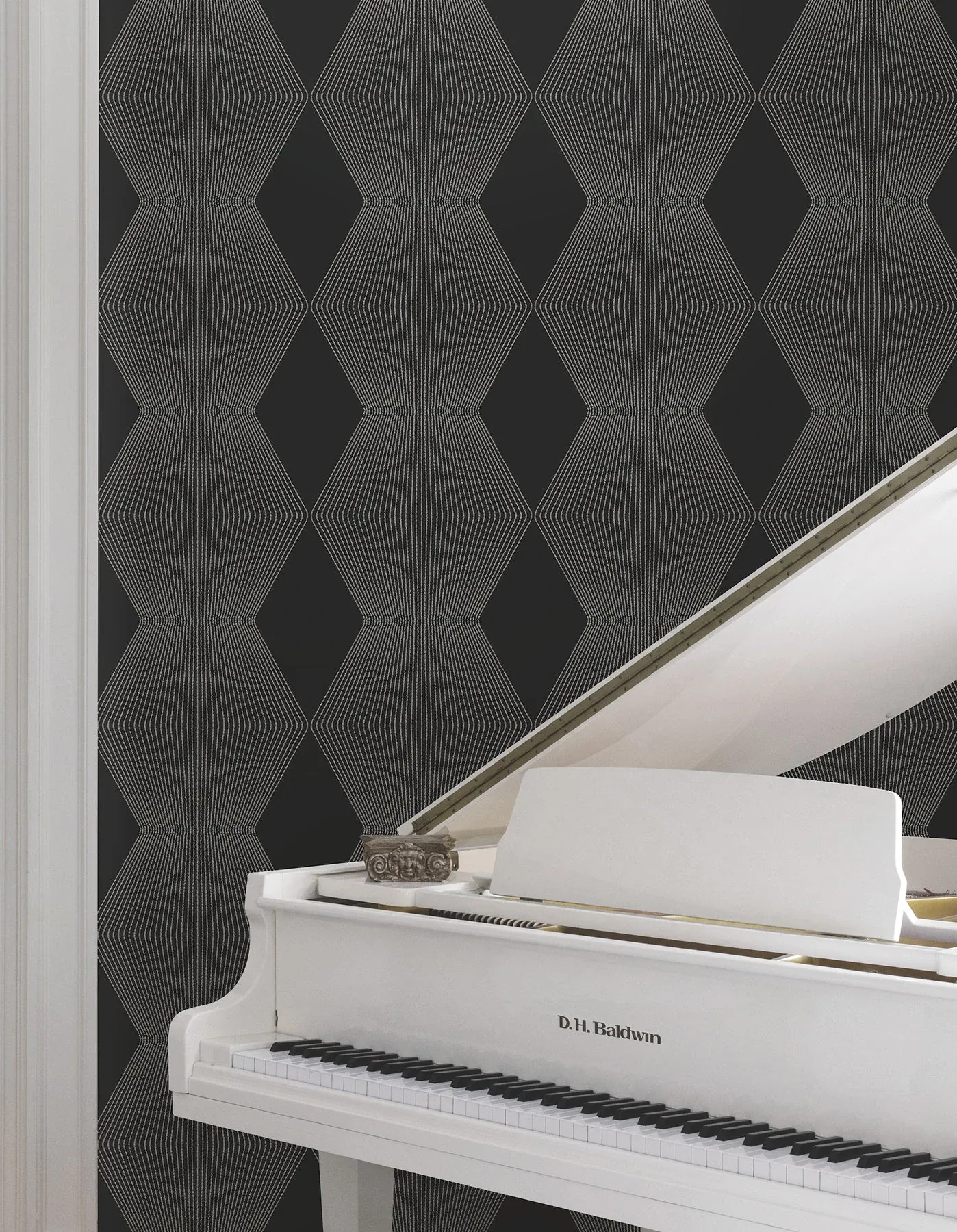 York Designer Series Diamond Legacy Black Wallpaper - SKU MX9631