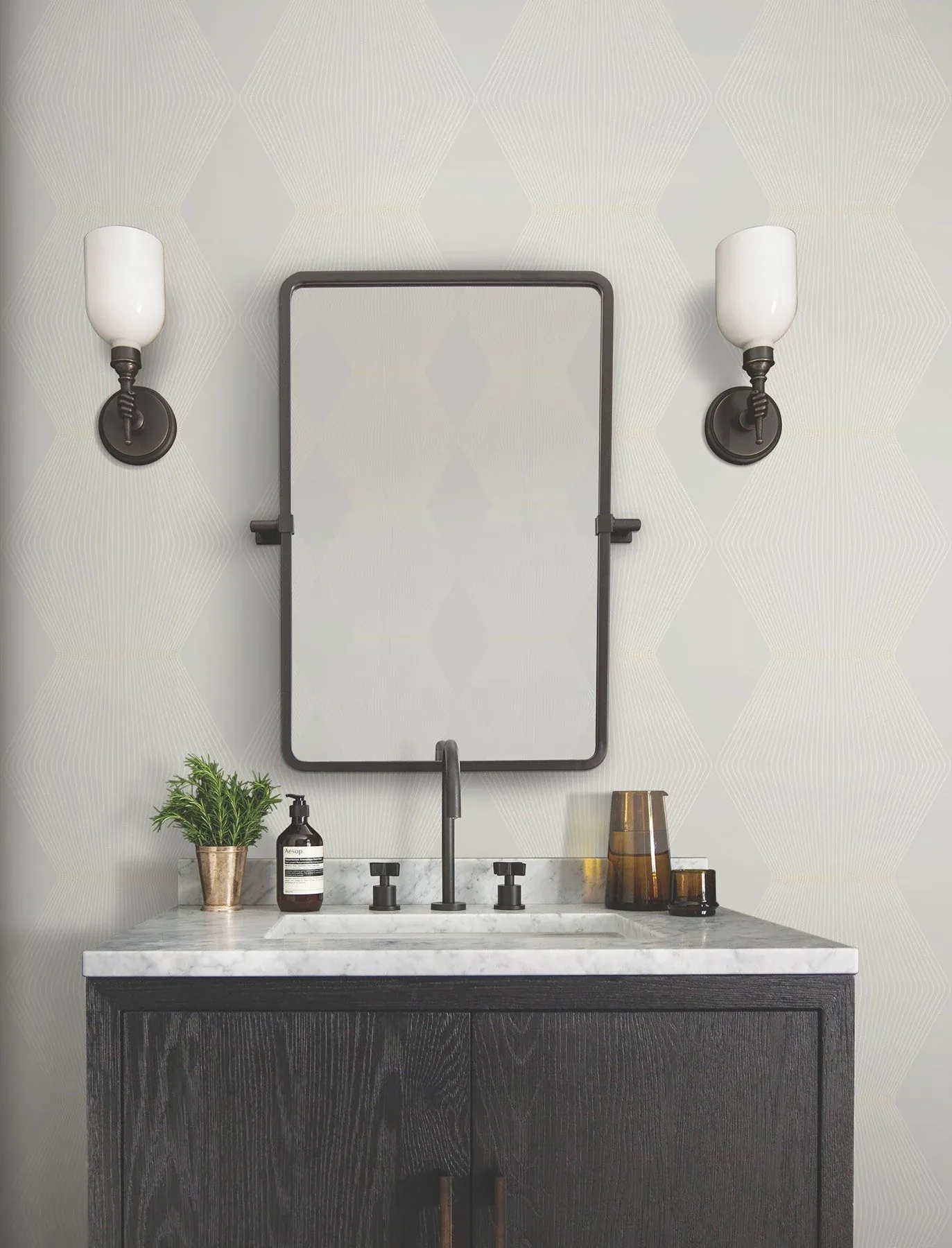 York Designer Series Diamond Legacy Soft Grey Wallpaper - SKU MX9633