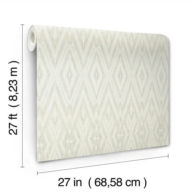 York Designer Series Diamond Marquise Blue & Neutral Wallpaper - SKU EV3914
