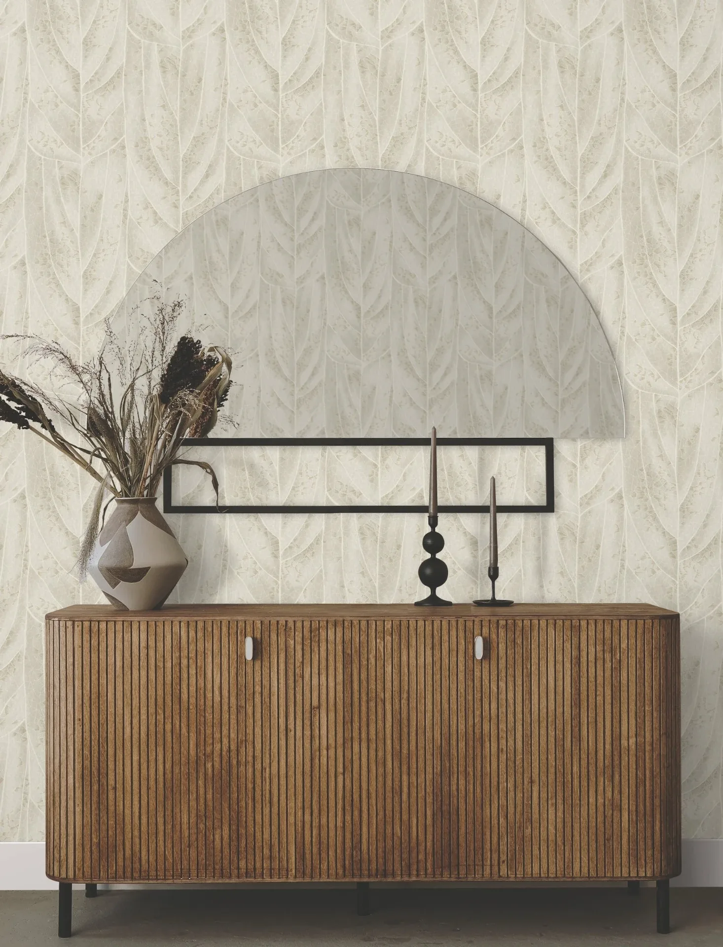 York Designer Series Dicot Beige Leaf Wallpaper - SKU NT6144