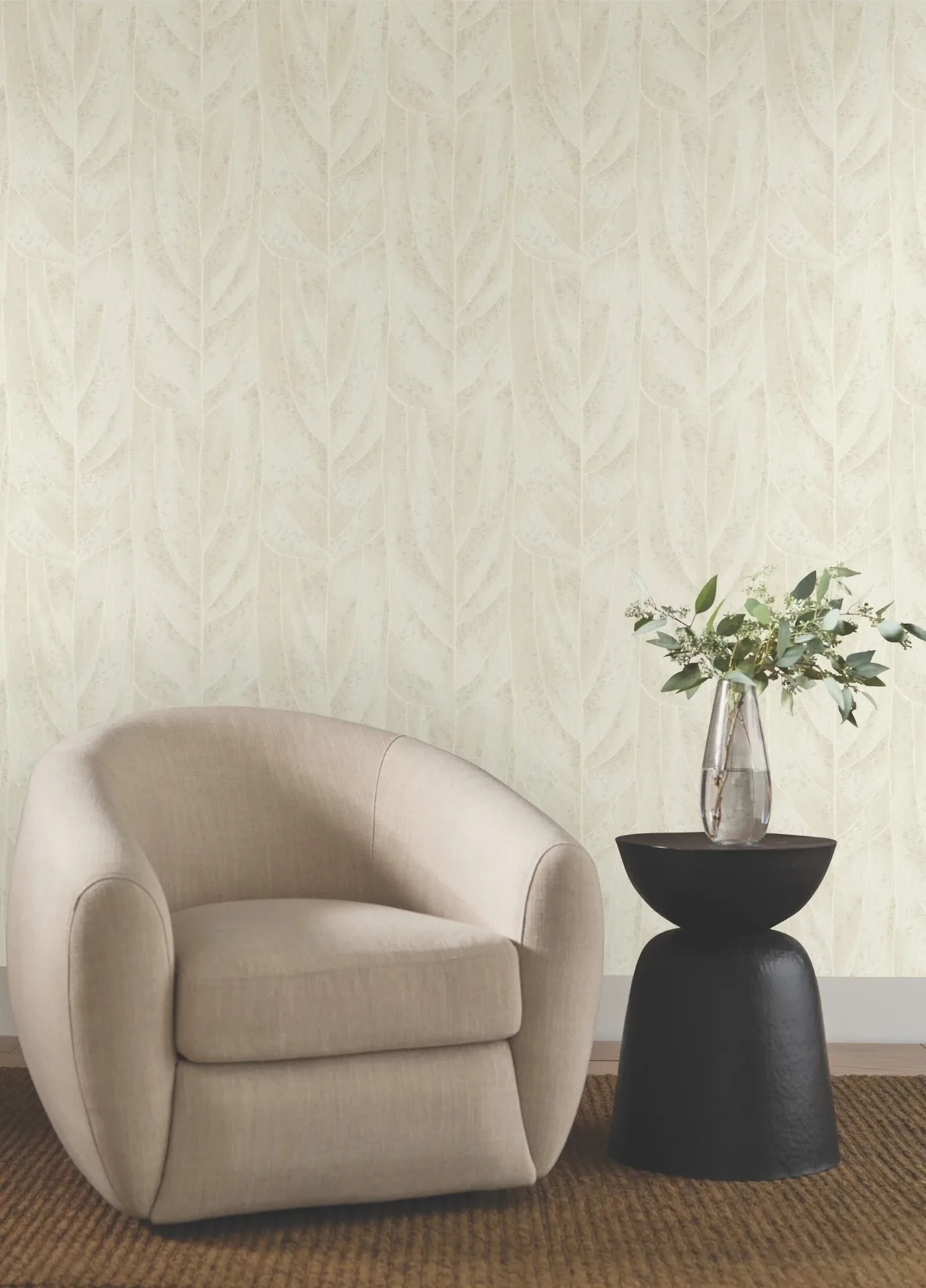 York Designer Series Dicot Neutral Leaf Wallpaper - SKU NT6143