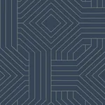 York Designer Series Diverging Diamonds Navy Wallpaper - SKU CI2375