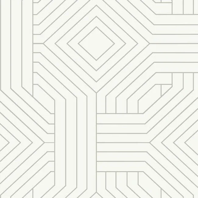 York Designer Series Diverging Diamonds White Wallpaper - SKU CI2374
